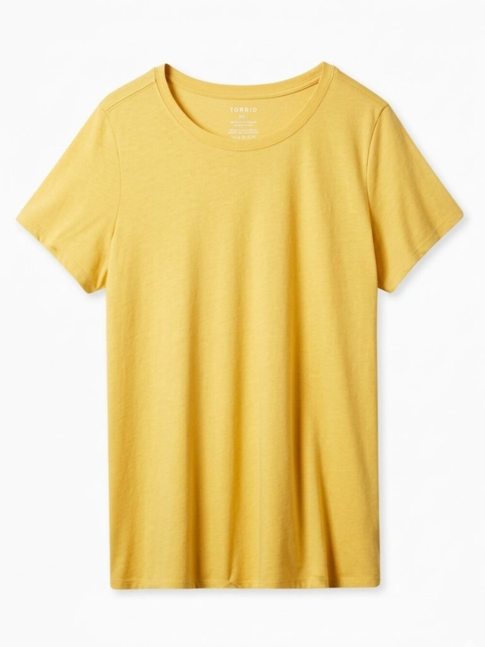 NEW NWT TORRID 2 Plus Size Everyday Tee Signature Jersey Heather Yellow Crew 2X